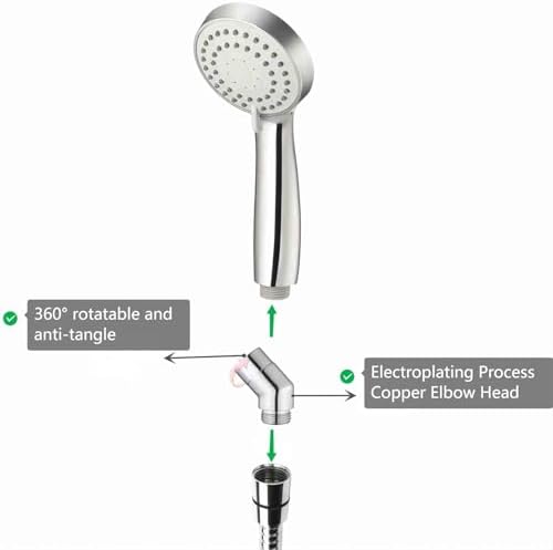 Shower Head Adapter,Solid Brass 135 Degree Shower Elbow Adapter,G1/2" Showers Head Extension Arm Connector (Chrome) (unspinable)