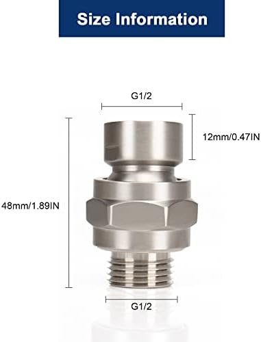 NearMoon Shower Head Swivel Ball Adapter - Solid Brass Shower Connector Ball Joint Adjustable Universal Shower Arm Extension Component (Brushed Nickel)