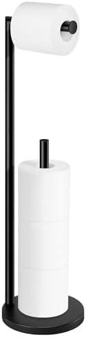Toilet Paper Holder Stand, Black Toilet Paper Holder Free Standing