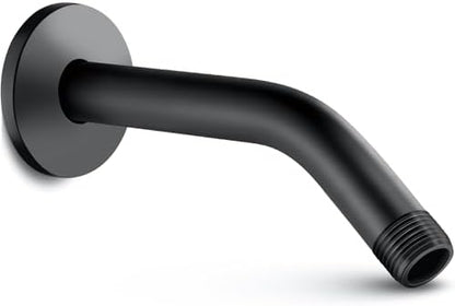 Cobbe Shower Arm with Flange and Teflon Tape, 6-Inches Wall Mounted Shower Pipe Arm Extension for Fixed Shower Head, Matte Black