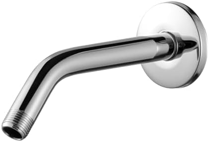 OFFO Shower Arm with Flange, 6 in Wall Mount Replacement Angle Shower Head Arm Wall-Mounted For Fixed Shower Head & Handheld Showerhead, Chrome