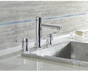 Moen Two Handle Widespread Contemporary Modern Matte Black Bathroom Sink Faucet with Drain Kit Perfect for Countertop and Wide Spread Bath Setup, T6193BL