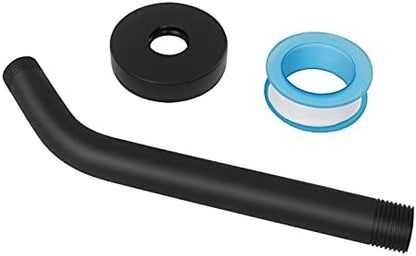 NearMoon Shower Arm with Flange, Made of 304 Stainless Steel Shower Extension Extender Pipe, Wall-Mounted for Fixed Bathroom Showerhead, Never Rust (10 Inch, Matte Black)