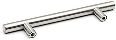 homdiy 50 Pack Brushed Nickel Cabinet Pulls Drawer Handles Cabinet Hardware Stainless Steel Cabinet Handles 4in Hole Centers Cupboard Pull Drawer Pulls, 201SN