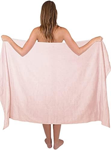 Belizzi Home Premium Cotton Oversized 2 Pack Bath Sheet 35x70-100% Pure Cotton - Ideal for Everyday use - Ultra Soft & Highly Absorbent - Machine Washable - Pink