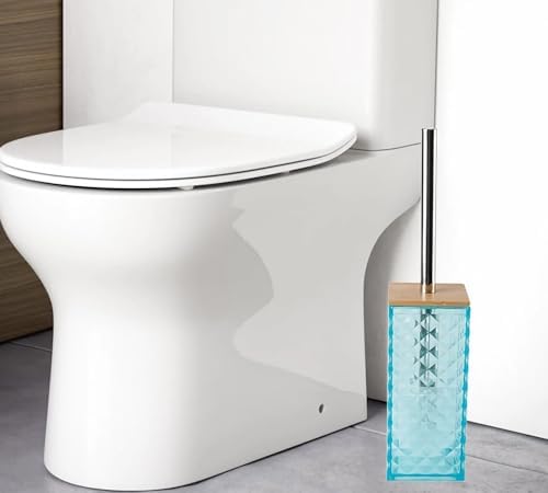 Light Blue Bathroom Accessory Set, 6 PCS Light Blue Bathroom Accessories Set, Soap Dispenser, Toothbrush Holder, Soap Dish, Mouthwash Cup, Cotton Swab Holder and Toilet Brush, Acrylic