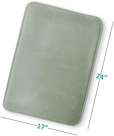 Clara Clark Bathroom Rugs, Velvet Memory Foam Bath Mat, Non-Slip Bath Rugs, Machine Wash, Dries Quickly, Ultra Soft Plush Bath Mats for Bathroom, 17 x 24, Ice Green