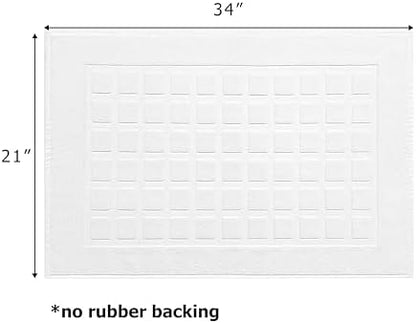 COTTON CRAFT Bath Tub Mats- 2 Pack Sculpted Tile Bathroom Mat - White
