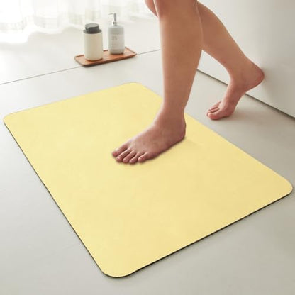 TYUU Thin Bath Mat, Large Bathroom Rugs Non Slip, 36x48 Light Yellow