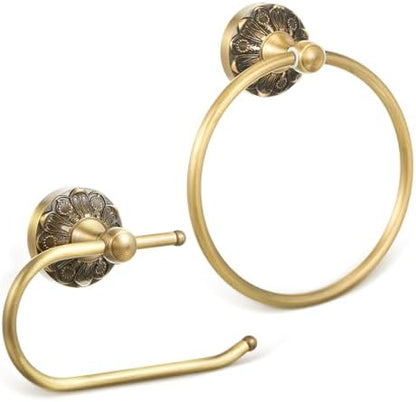 2 Pcs Antique Toilet Paper Holder Hand Towel Ring, Retro
