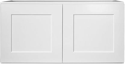 Design House Brookings Shaker Unassembled Bridge Wall Kitchen Cabinet W3618, 36 W x 12 D x 18 H, Painted White with Sherwin Williams®, Solid Wood – Design House, 561670