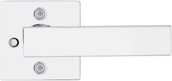 Kwikset Singapore Interior Privacy Door Handle with Lock, Door Lever for Bathroom and Bedroom, Polished Chrome Reversible Keyless Turn Lock (Pack of 4)