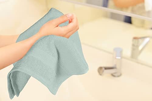 Belizzi Home Ultra Soft 6-Piece Hand Towel Set 16x28-100% Ringspun Cotton - Durable & Highly Absorbent Hand Towels - Ideal for use in Bathroom, Kitchen, Gym, Spa & General Cleaning - Sea Green