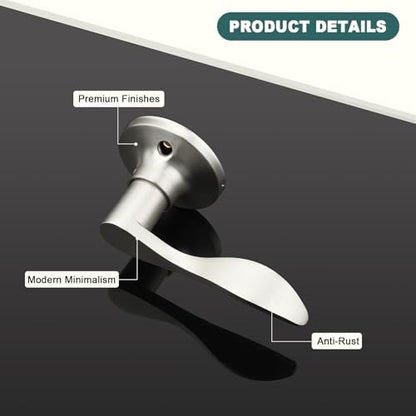 GOBEKOR 3 Pack Single Dummy Door Handles Non-Turning Right-Handed Door Lever Brushed Nickel for French Doors Wave Interior Closet Door Pull