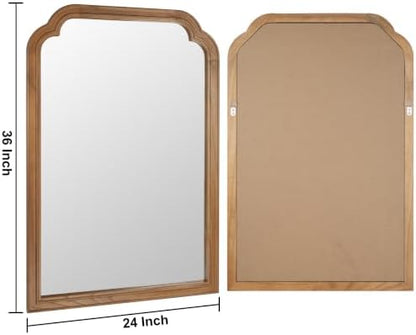 Wood Framed Bathroom Mirror for Wall 36"x24" Rustic Decorative Mirror