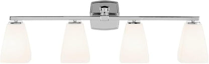 Kichler Marant 33.25" 4-Light Vanity Light with Opal Glass in Chrome, for Bathroom, Powder Room, Over a Mirror, (33.25" W x 9.5" H), 55217CH