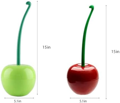 Cherry Toilet Brush and Holder, Cute Red Cherry Toilet Bowl Brush
