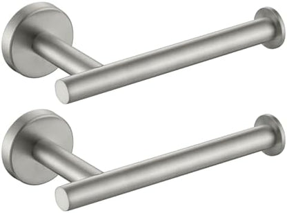 JQK Toilet Paper Holder, 5 Inch 304 Stainless Steel Thick 0.8mm Tissue Paper Dispenser for Bathroom, Hold Mega Rolls, Brushed Nickel Wall Mount, 2 Pack, TPH120-BN-P2
