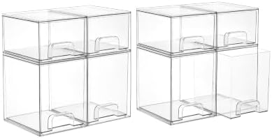 Vtopmart Clear Stackable Storage Drawers Set of 8, Plastic Organizer Bins