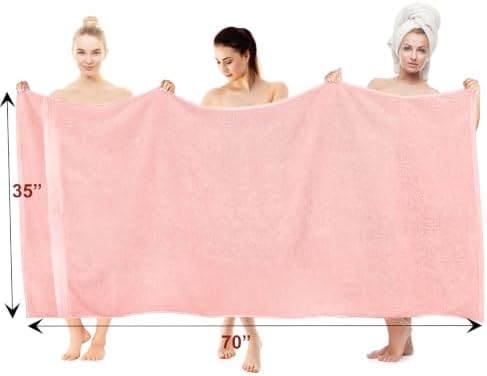 COZYART Luxury Bath Sheet, 35x70, Pink 100% Turkish Cotton 650 GSM
