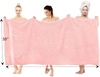 COZYART Luxury Bath Sheet, 35x70, Pink 100% Turkish Cotton 650 GSM