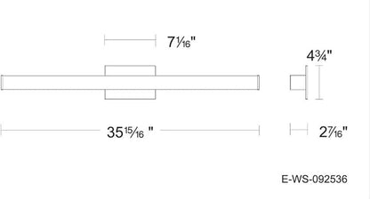 Edge Advantage 36in LED Bathroom Vanity and Wall Light 35W 3,200 Lumens 5-CCT Selectable 2700-3000-3500-4000-5000K in Brushed Nickel with Adjustable Backplate