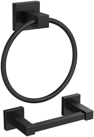 FORIOUS Toilet Paper Holder and Towel Ring Set, Bathroom Accessories Set