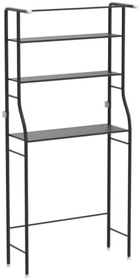 UDEAR 3-Tier Over The Toilet Rack,with Hanging Rod,Tower Shelf,Black