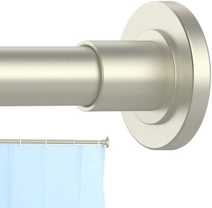 CorkLatta Brushed Nickel Shower Curtain Rod 31 to 80 Inch,1 Inch Diameter Adjustable Spring Tension Stainless Steel Telescoping Rod,Easy Install,No Rust