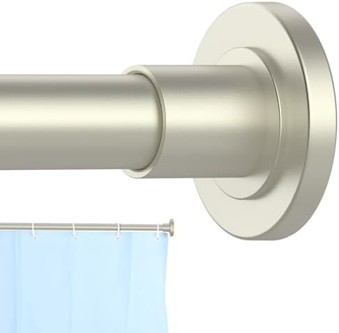 CorkLatta Brushed Shower Curtain Rod 31 to 104 Inch,1 Inch Diameter Adjustable Spring Tension Curtain Rod No Drilling Stainless Steel Telescoping Rod,No Rust