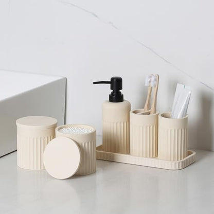 INIUNIK Bathroom Accessory Set, 6 Piece, Resin