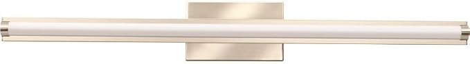 Lithonia Lighting 48-Inch LED Vanity Light with 3-in-1 Switchable White Color Temperature, Contemporary Square Bathroom Vanity Wall Light Fixture for Over The Mirror, Brushed Nickel