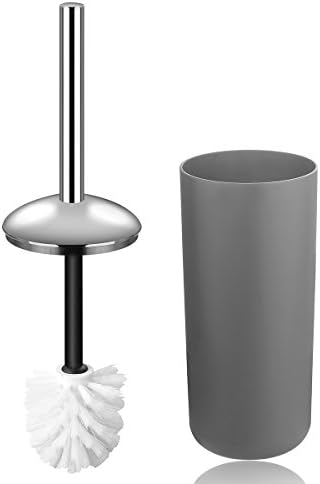 Bathroom Accessories Set 6 Piece - Trash Can, Toothbrush Holder, Toothbrush Cup, Soap Dispenser, Soap Dish, Toilet Brush Holder - Modern Bathroom Decor Set (Grey)