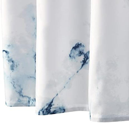 Marble Bathroom Shower Curtain,Blue and White Fabric Shower Curtain with Hooks,Unique 3D Printing,Decorative Bathroom Accessories,Water Proof,Reinforced Metal Grommets,Standard 72x72 Inches