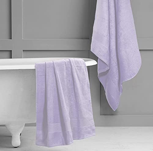 Belizzi Home Premium Cotton Oversized 2 Pack Bath Sheet 35x70-100% Pure Cotton - Ideal for Everyday use - Ultra Soft & Highly Absorbent - Machine Washable - Purple