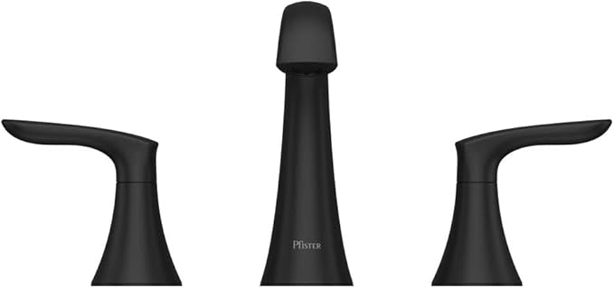 Pfister Weller Bathroom Sink Faucet, 8-Inch Widespread, 2-Handle, 3-Hole, Matte Black Finish, LG49WR0B
