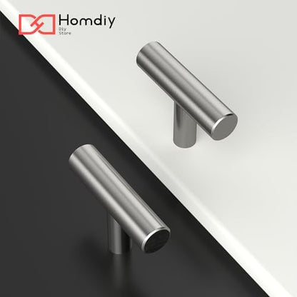 homdiy 10Pack Cabinet Knobs Brushed Nickel Drawer Knobs - 2in Overall Cabinet Door Knobs Single Hole Knobs Modern Cabinet Hardware for Kitchen Cabinets, Dresser Drawers