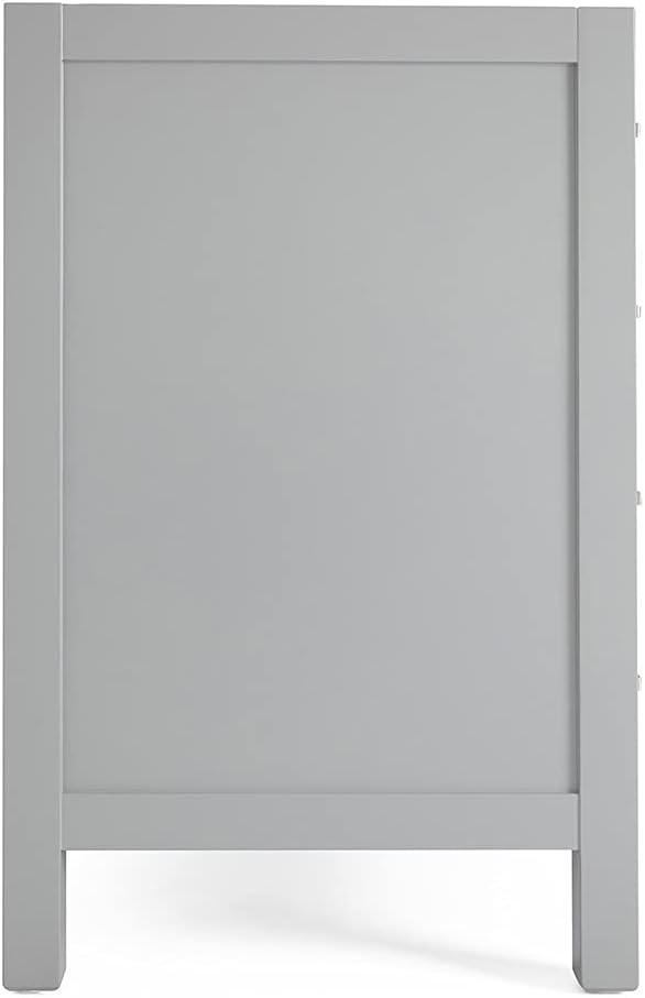 ARIEL Cambridge 36-inch Bathroom Vanity Base Cabinet,Solid Wood, 2 Soft Closing Doors, 5 Dovetail Drawers, Grey