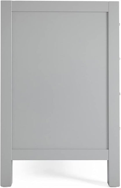 ARIEL Cambridge 36-inch Bathroom Vanity Base Cabinet,Solid Wood, 2 Soft Closing Doors, 5 Dovetail Drawers, Grey