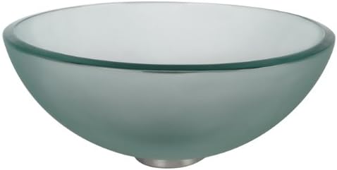 Kraus Frosted 14" Glass Vessel Bathroom Sink with PU-MR Chrome