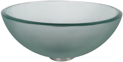 Kraus Frosted 14" Glass Vessel Bathroom Sink with PU-MR Chrome