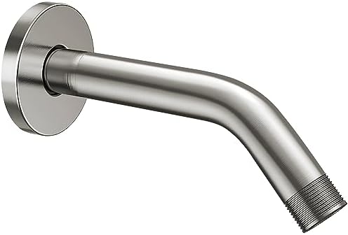 Cobbe Shower Arm with Flange and Teflon Tape, 6-Inches Wall Mounted Shower Pipe Arm 304 Stainless Steel Extension for Fixed Shower Head, Brushed Nickel