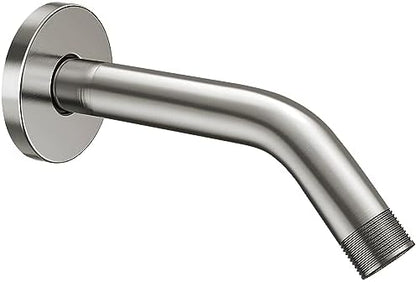 Cobbe Shower Arm with Flange and Teflon Tape, 6-Inches Wall Mounted Shower Pipe Arm 304 Stainless Steel Extension for Fixed Shower Head, Brushed Nickel