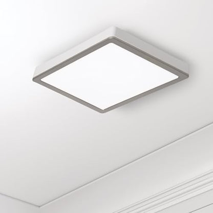 Homewerks 7105-12-MB Bathroom Fan with Light 100-CFM 2 Sones Matte Black Square Ventilation Fan with Dimmable LED Light and Magnetic Trim Ring