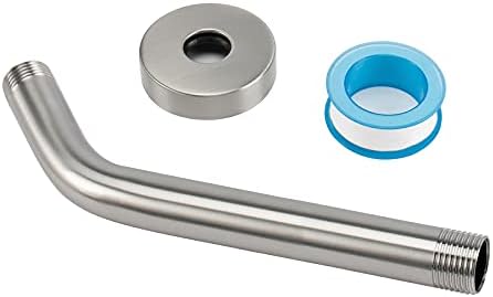 NearMoon Shower Arm with Flange, Made of 304 Stainless Steel Shower Extension Extender Pipe, Wall-Mounted for Fixed Bathroom Showerhead, Never Rust (10 Inch, Brushed Nickel)