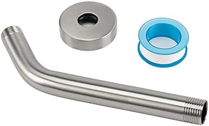 NearMoon Shower Arm with Flange, Made of 304 Stainless Steel Shower Extension Extender Pipe, Wall-Mounted for Fixed Bathroom Showerhead, Never Rust (10 Inch, Brushed Nickel)