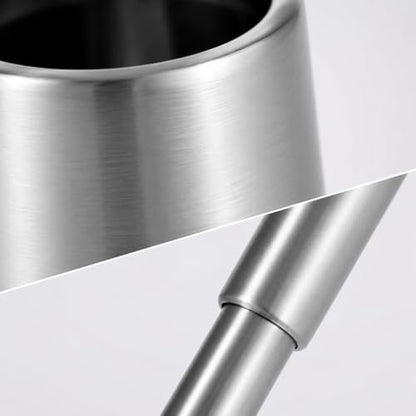 SUS304 Stainless Steel Toilet Brush and Holder Hard Bristles Bathroom Brush Head Toilet Cleaner for Bowl Bathroom Cleaning Brush Caddy with Oily Coating Brushed Chrome