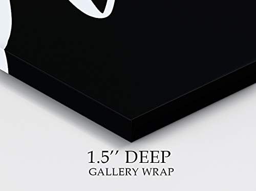 Renditions Gallery Black Floss Sign Bathroom Décor Gallery Wrapped Canvas Wall Art, 12x12,