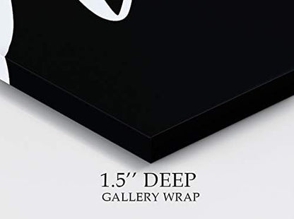 Renditions Gallery Black Floss Sign Bathroom Décor Gallery Wrapped Canvas Wall Art, 12x12,