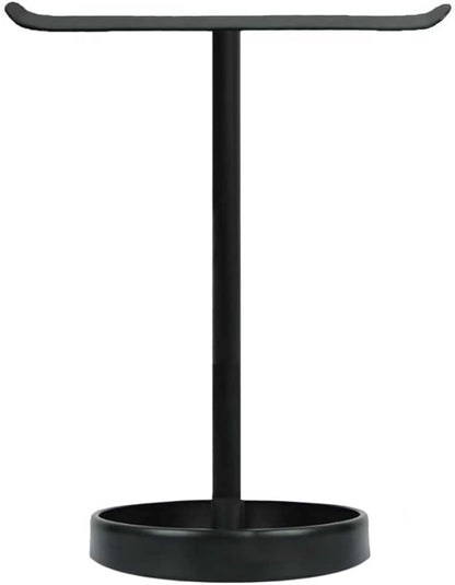 T-Shape Bath Hand Towel Holder Stand, Free Standing Hand Towel Rack with Storage Tray, for Bathroom Kitchen Countertop, Matte Black